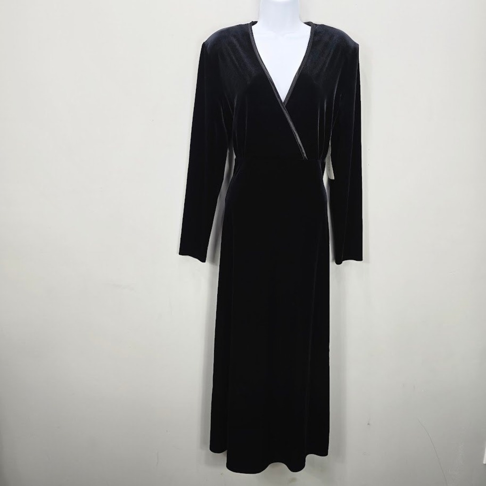 Vintage KC Spencer Y2K 90s Maxi Dress Black Velvet Whimsigoth Grunge Goth Witchy